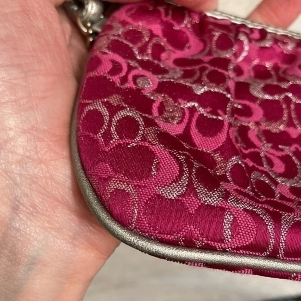 COACH vintage y2k pink silver optic wristlet
